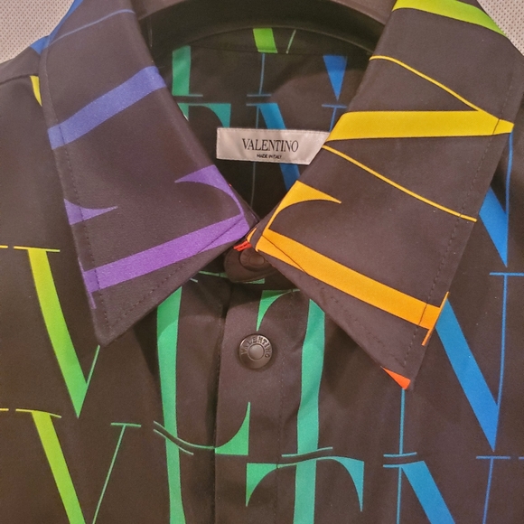 VLTN Oversized Multi Logo Print Shirt Jacket - Picture 4 of 8